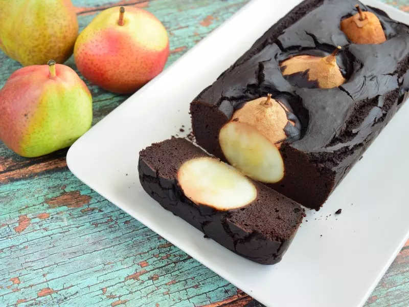 Versunkener Birnen-Schokokuchen, extra saftig